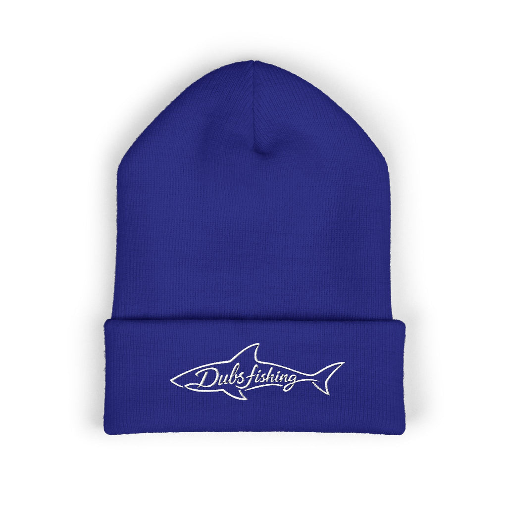 Cuffed Shark Logo Beanie | White Embroidery