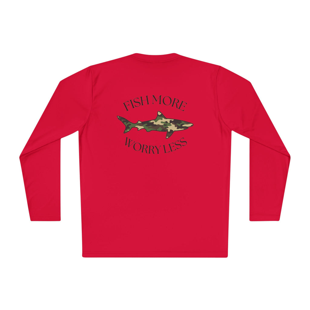 Fish More Worry Less Long Sleeve Athletic Tee
