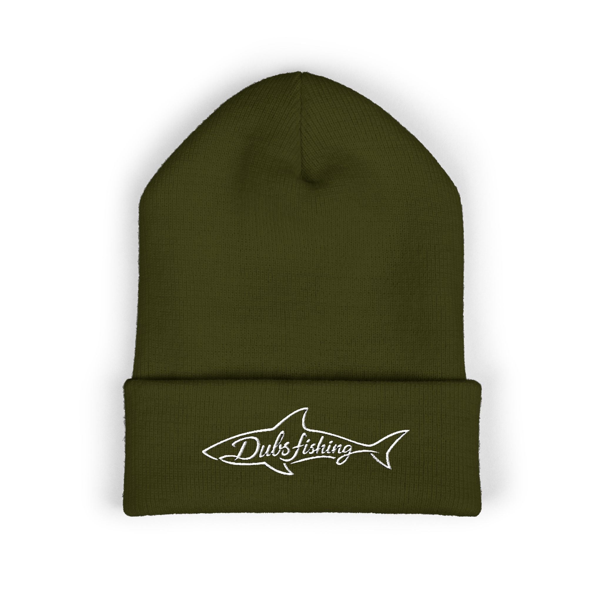 Cuffed Shark Logo Beanie | White Embroidery