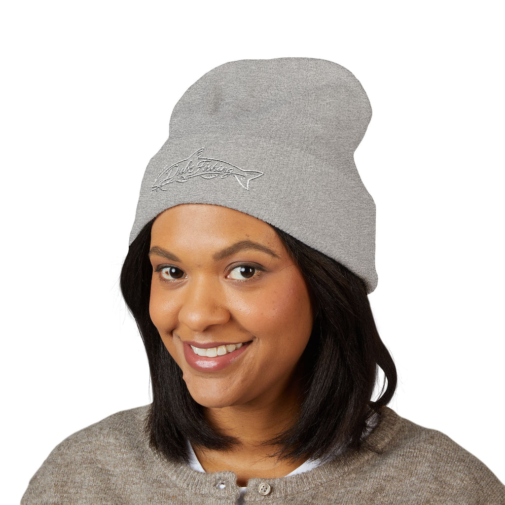 Cuffed Catfish Logo Beanie | White Embroidery