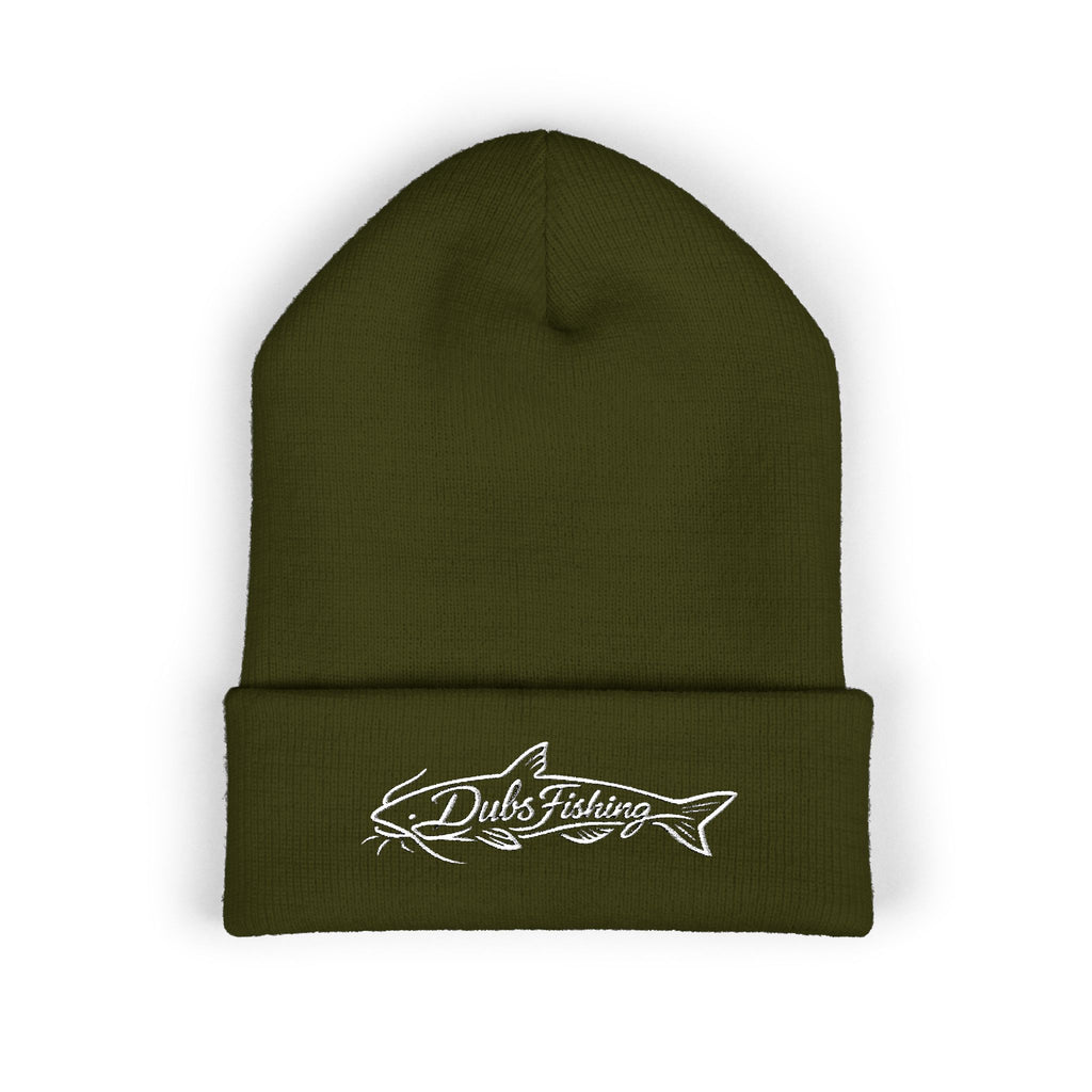 Cuffed Catfish Logo Beanie | White Embroidery