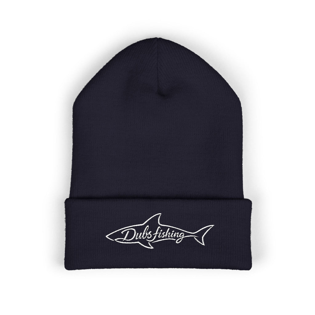 Cuffed Shark Logo Beanie | White Embroidery