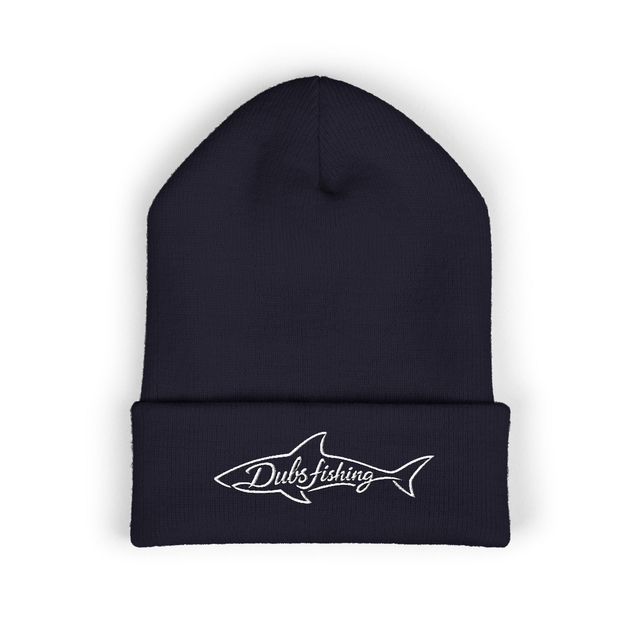 Cuffed Shark Logo Beanie | White Embroidery