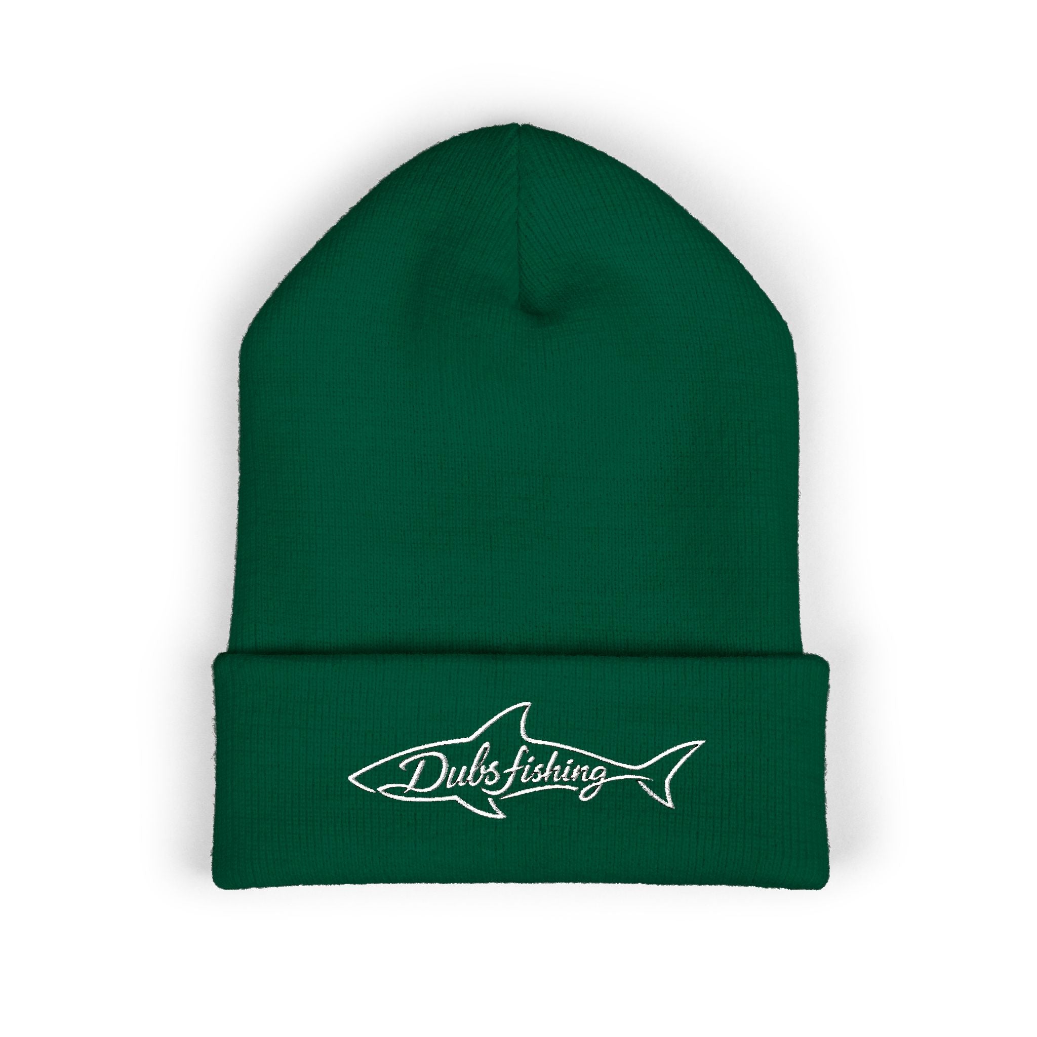 Cuffed Shark Logo Beanie | White Embroidery