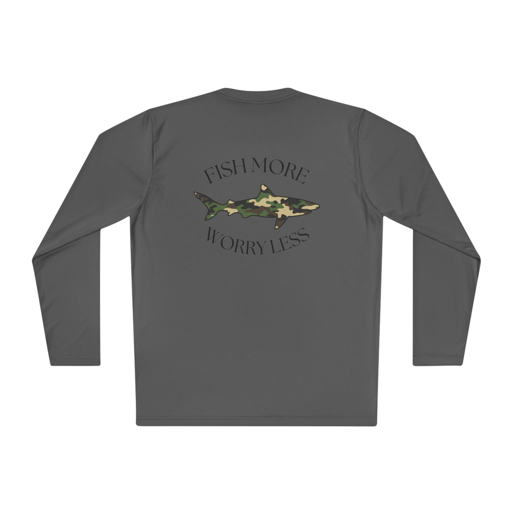 Fish More Worry Less Long Sleeve Athletic Tee