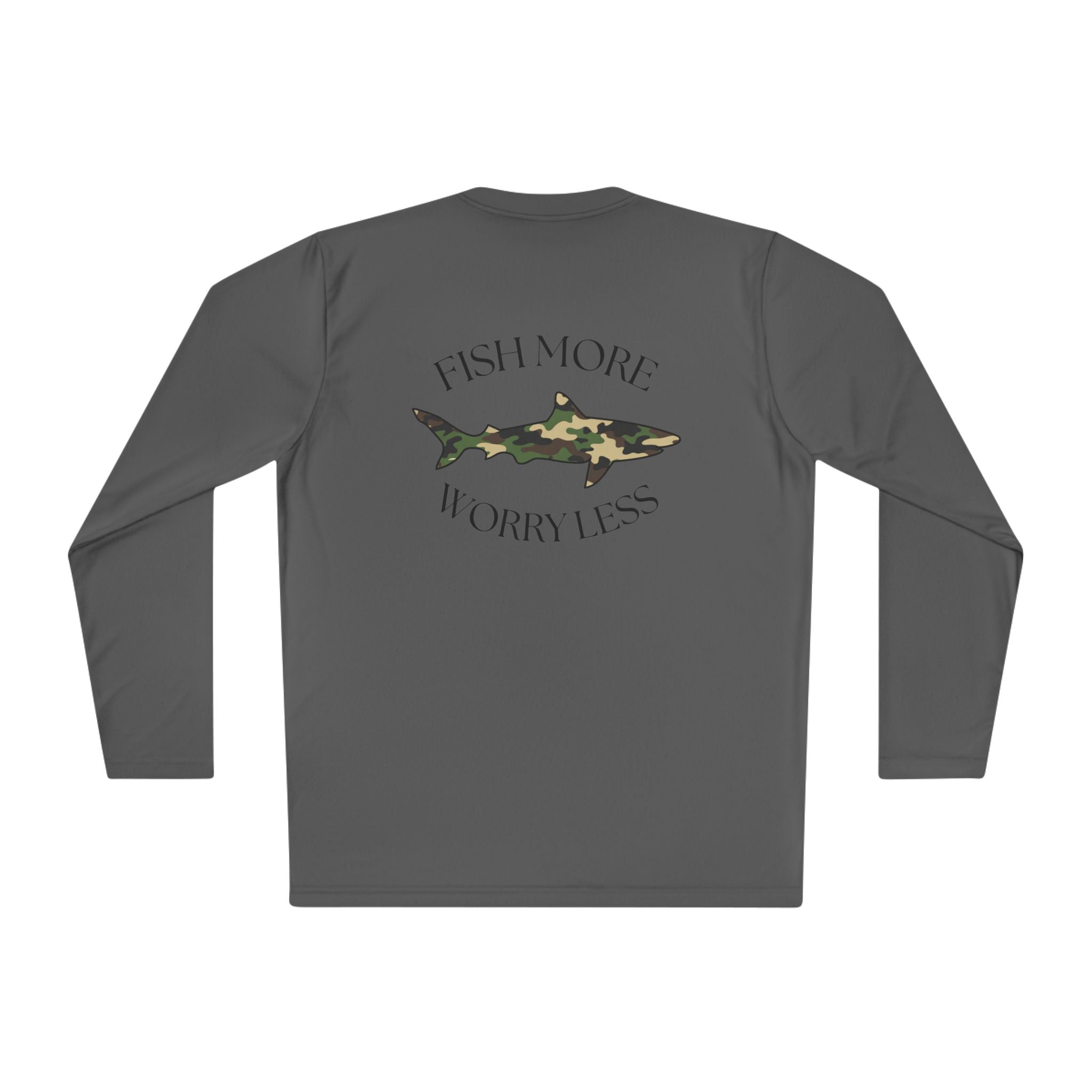 Fish More Worry Less Long Sleeve Athletic Tee