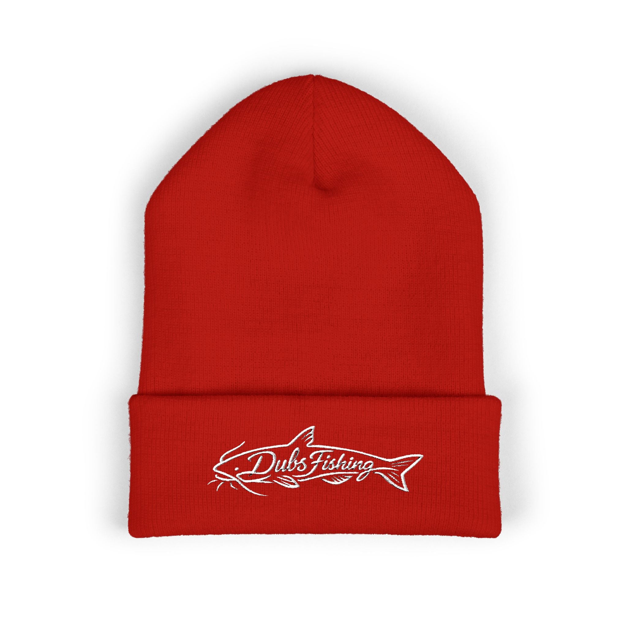Cuffed Catfish Logo Beanie | White Embroidery