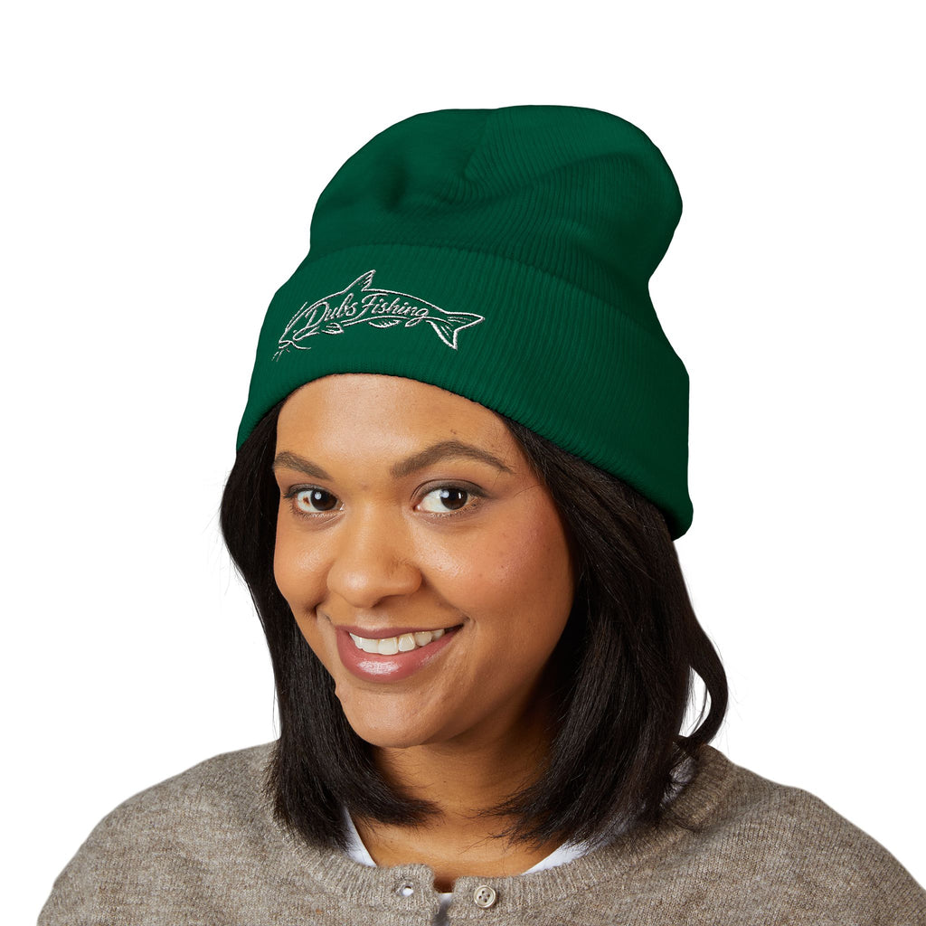 Cuffed Catfish Logo Beanie | White Embroidery