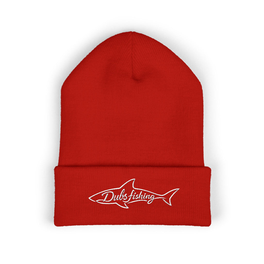 Cuffed Shark Logo Beanie | White Embroidery