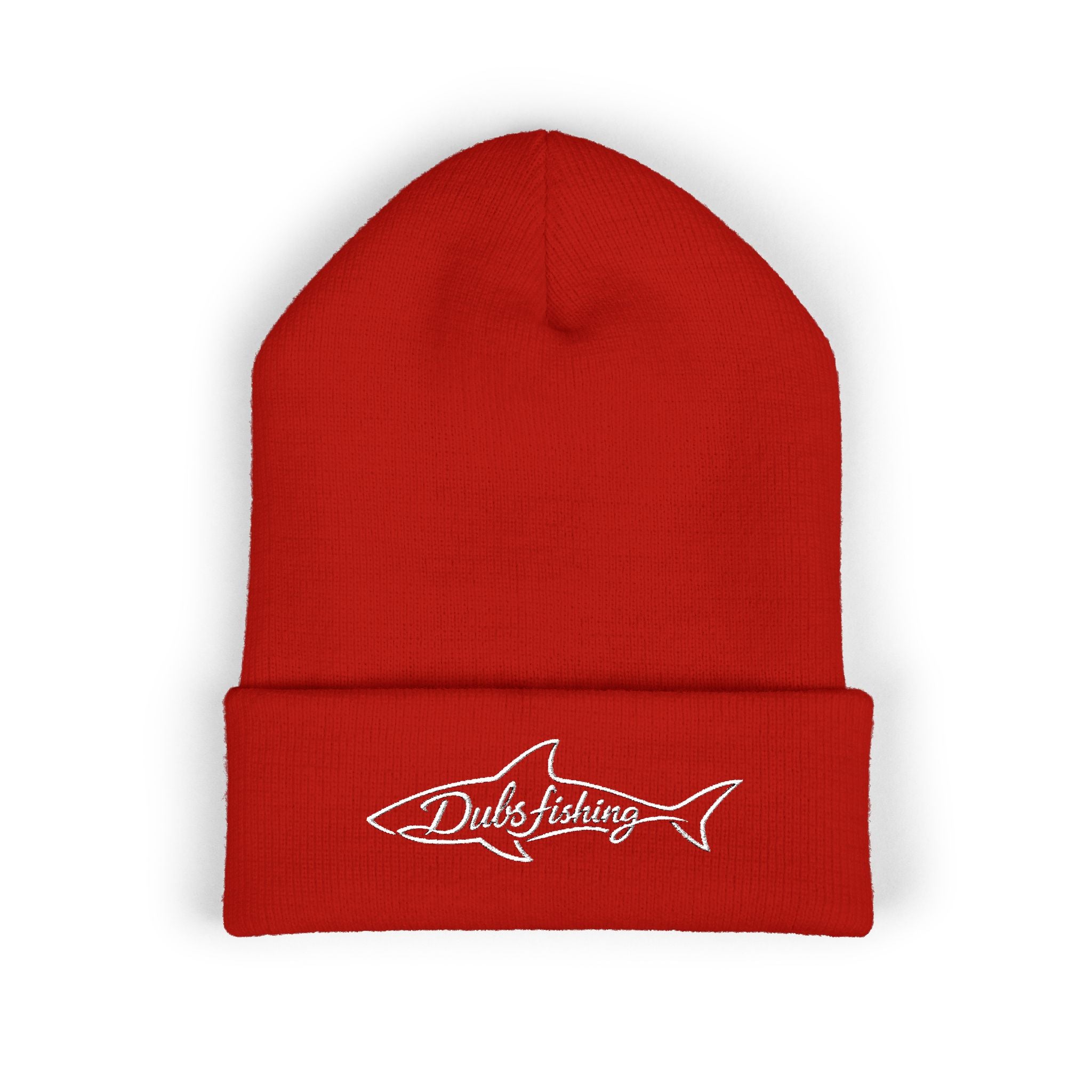 Cuffed Shark Logo Beanie | White Embroidery