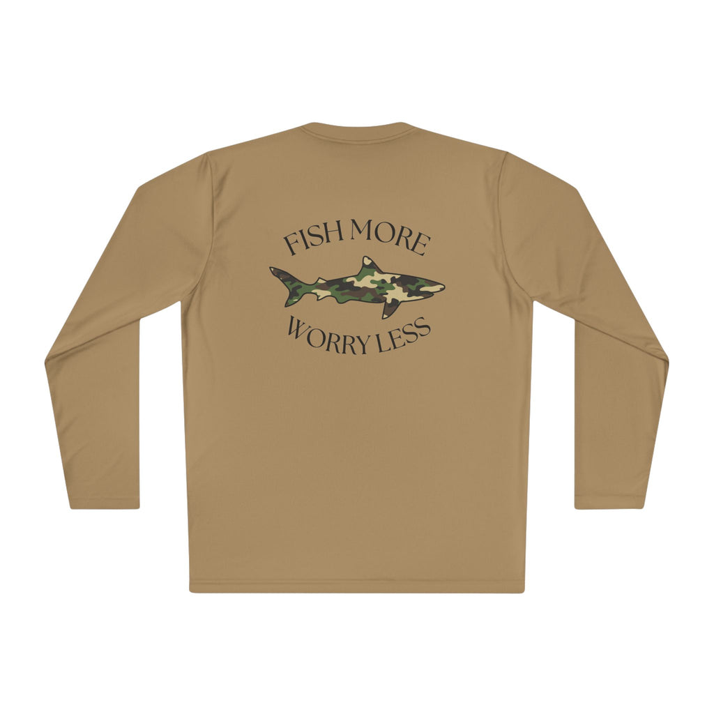 Fish More Worry Less Long Sleeve Athletic Tee