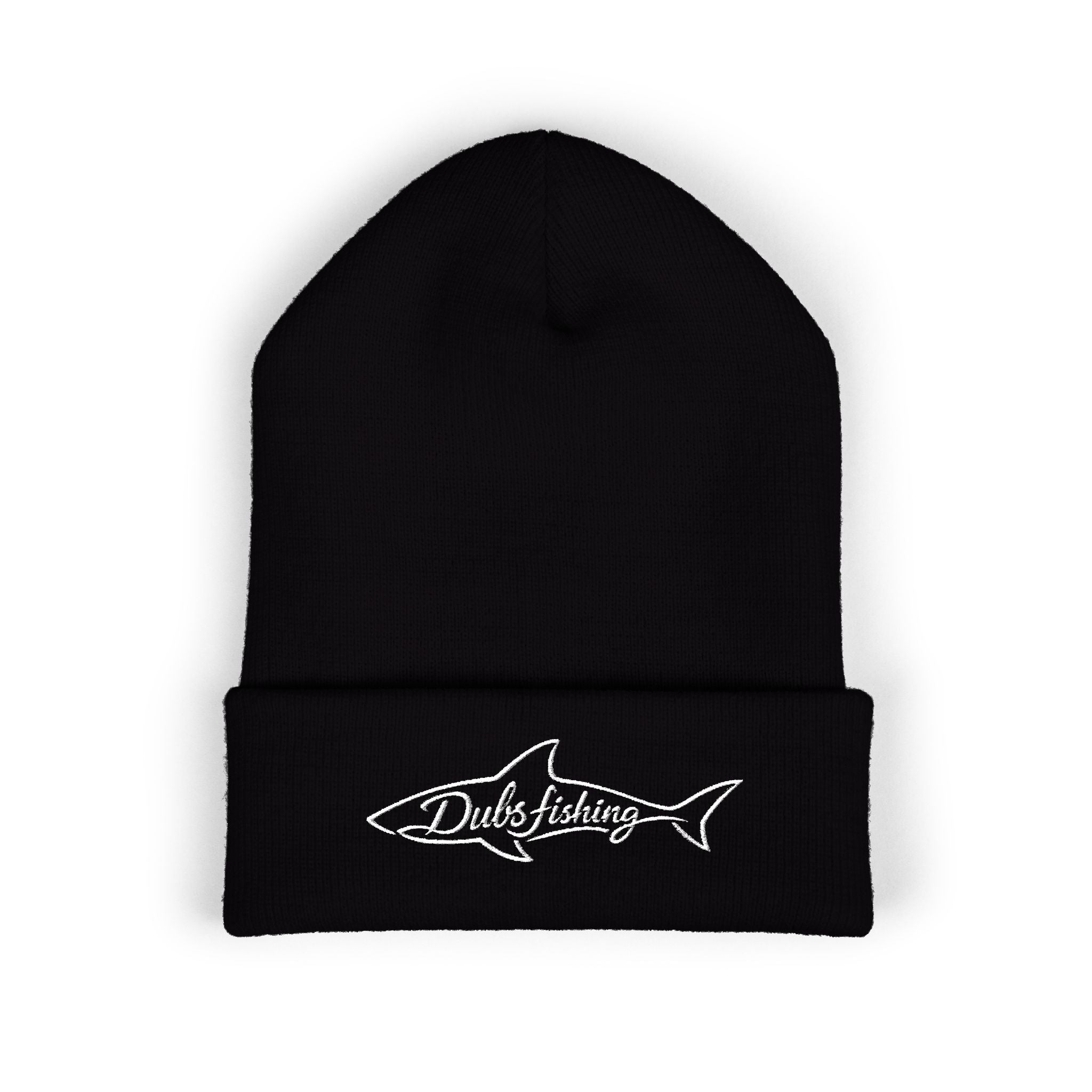 Cuffed Shark Logo Beanie | White Embroidery