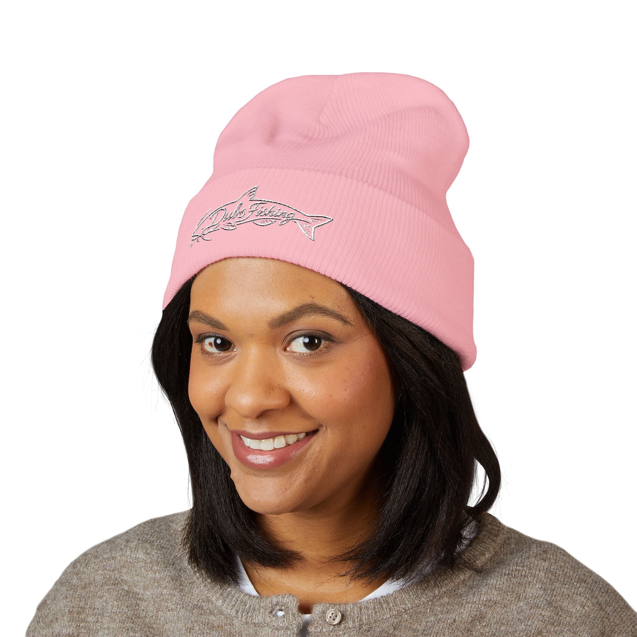 Cuffed Catfish Logo Beanie | White Embroidery