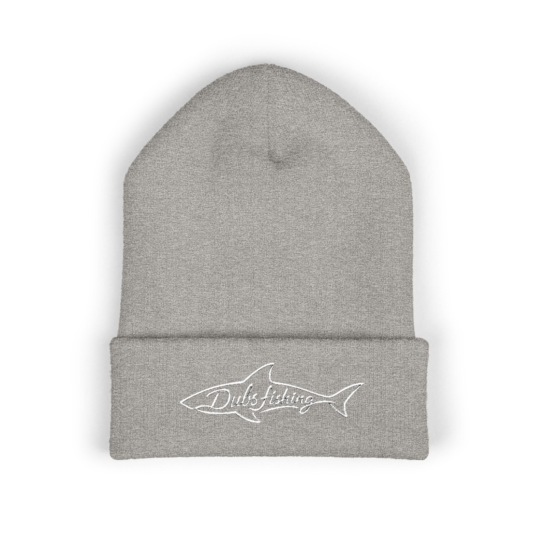 Cuffed Shark Logo Beanie | White Embroidery