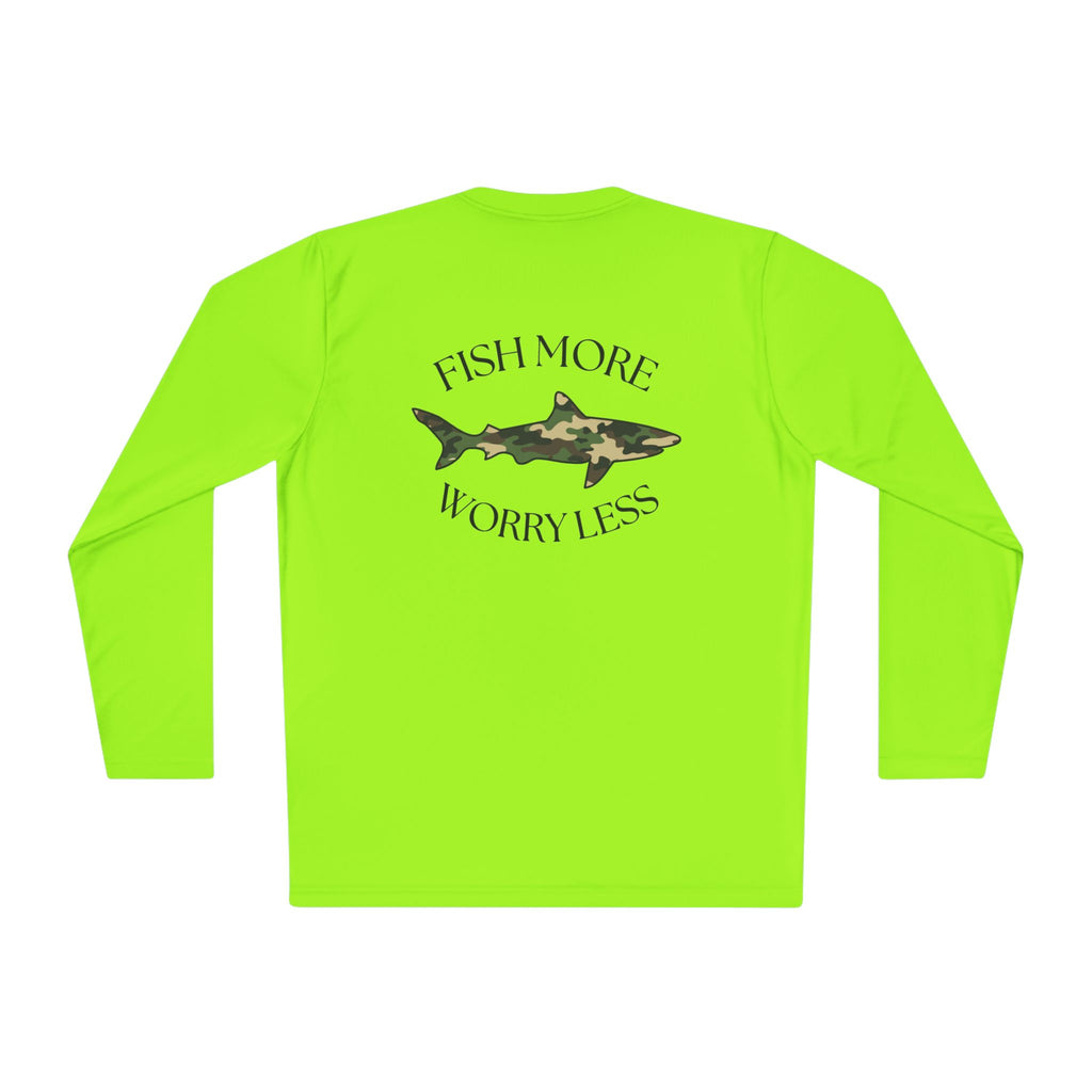 Fish More Worry Less Long Sleeve Athletic Tee