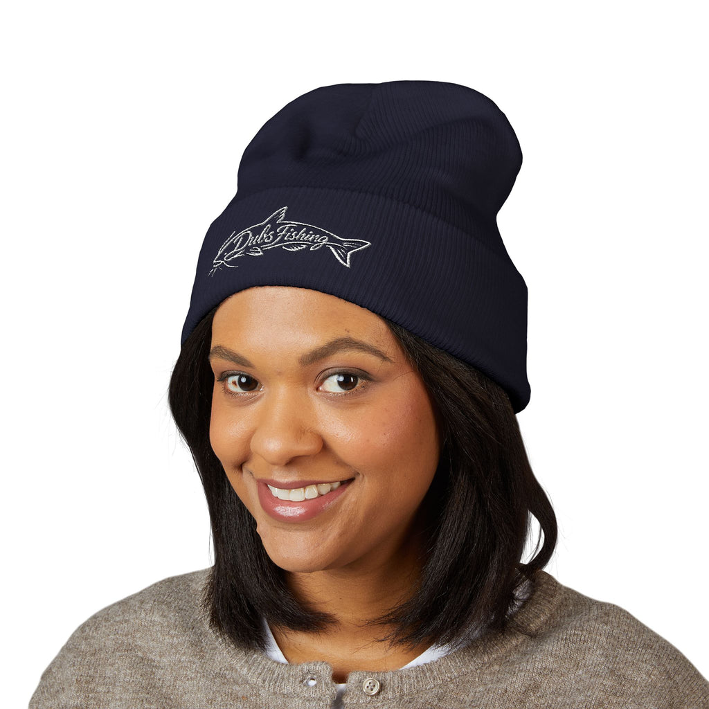 Cuffed Catfish Logo Beanie | White Embroidery