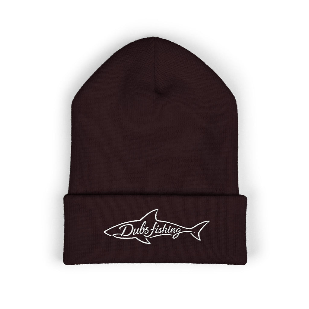 Cuffed Shark Logo Beanie | White Embroidery