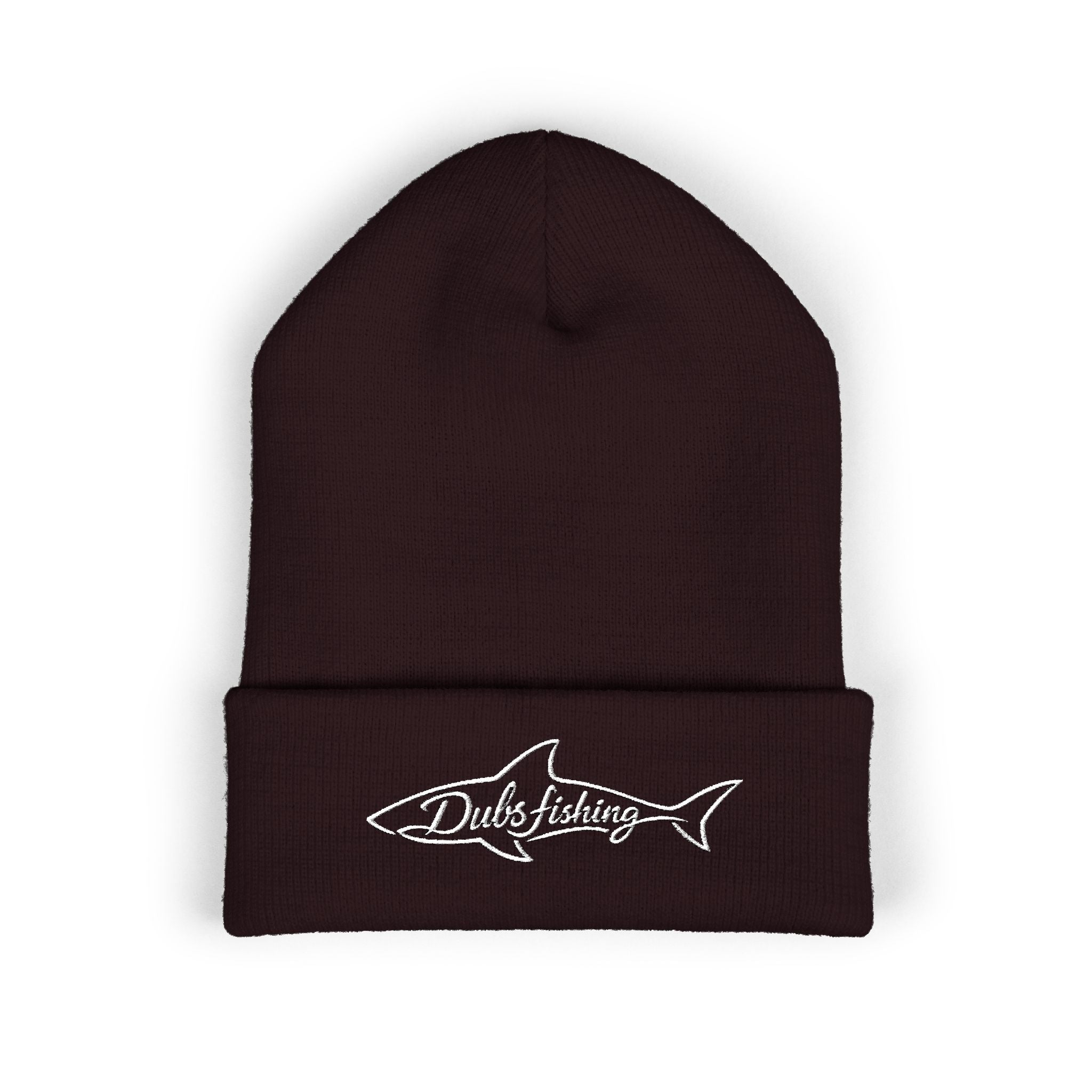 Cuffed Shark Logo Beanie | White Embroidery