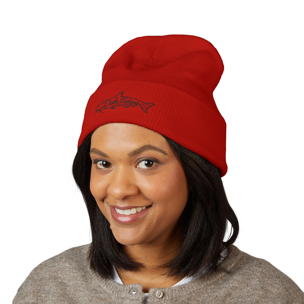 Cuffed Catfish Logo Beanie | Black Embroidery