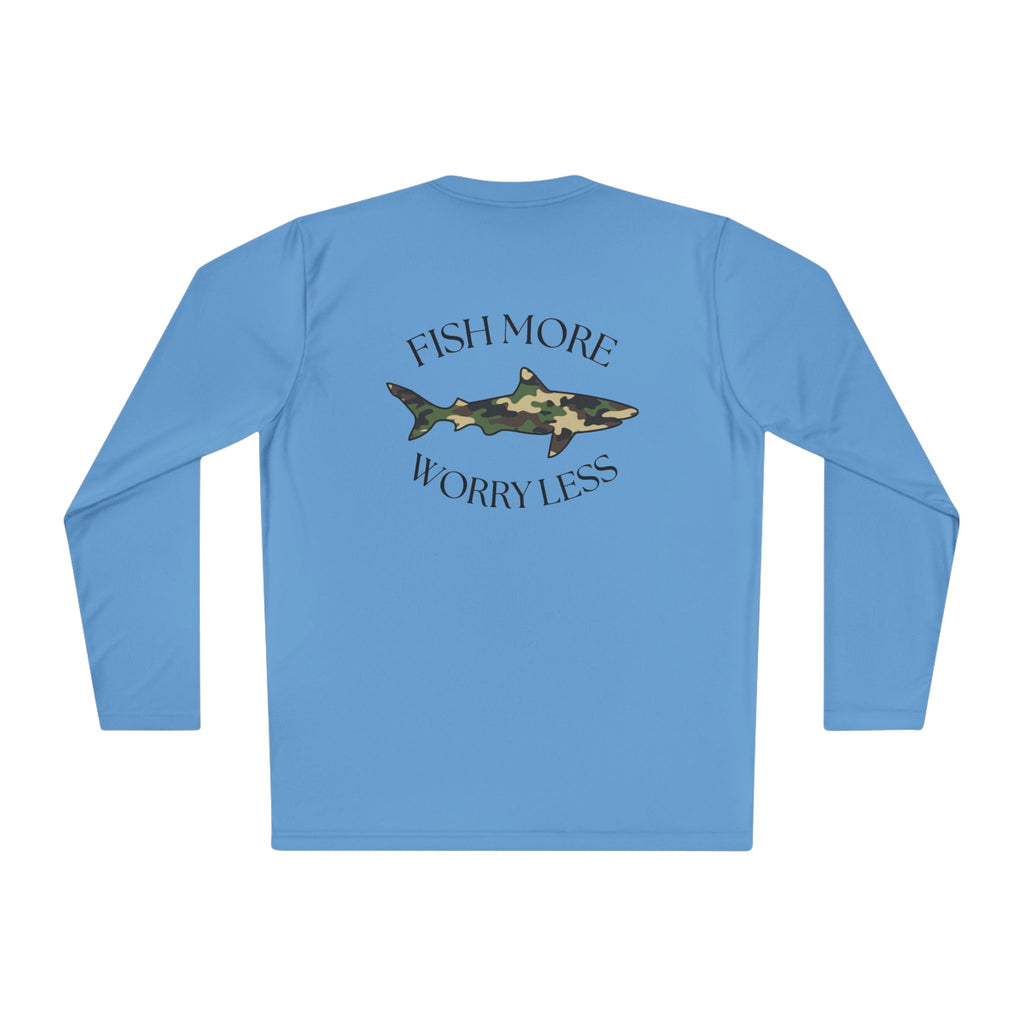 Fish More Worry Less Long Sleeve Athletic Tee