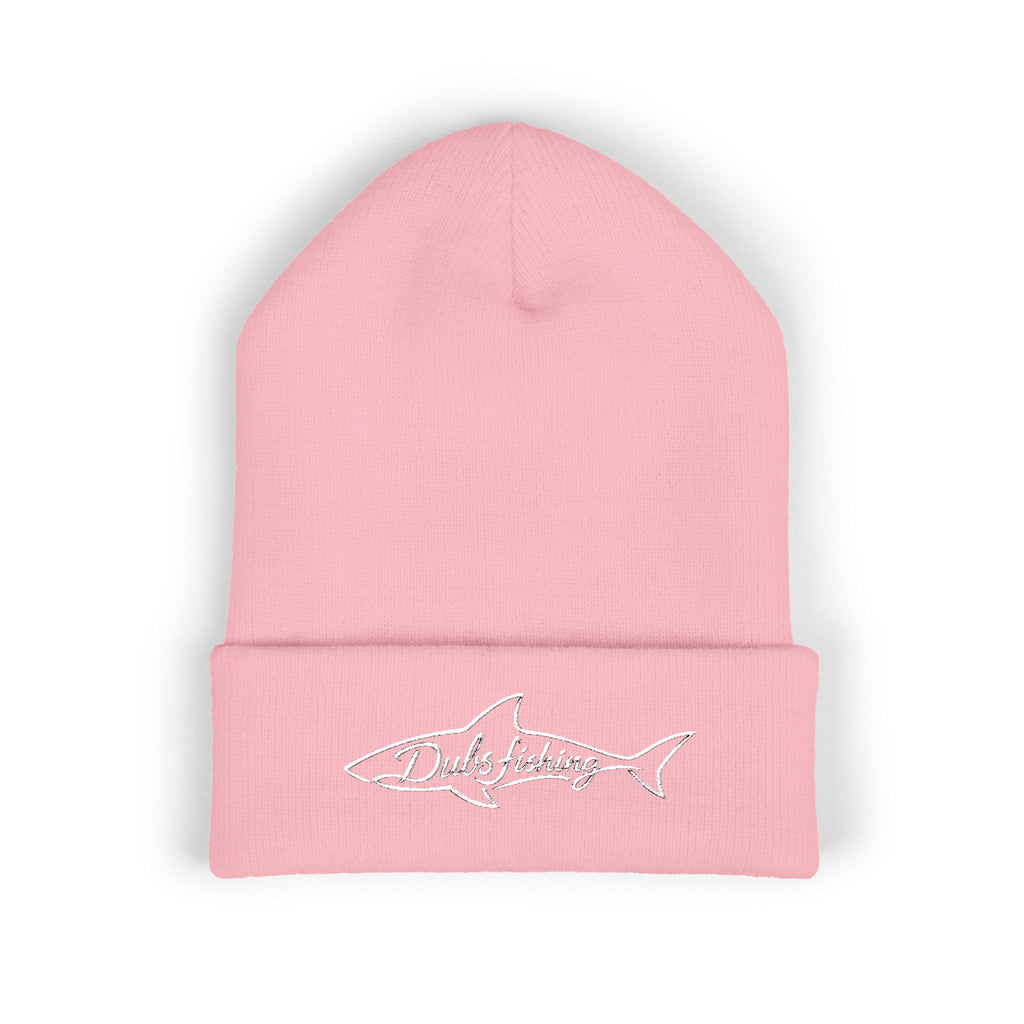 Cuffed Shark Logo Beanie | White Embroidery