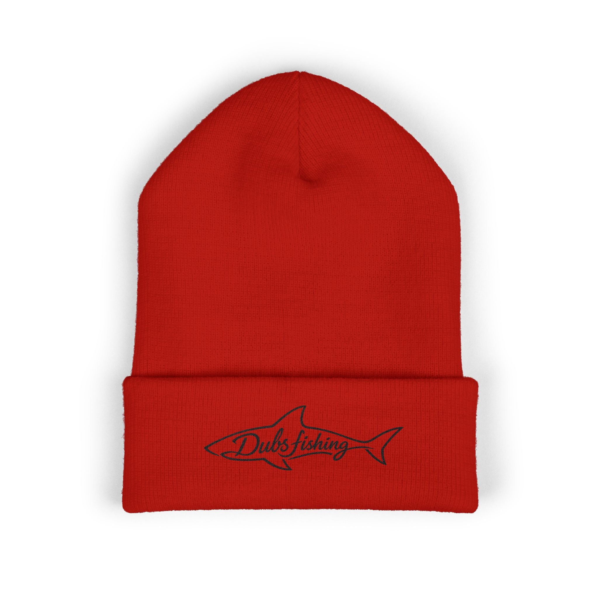 Cuffed Shark Logo Beanie | Black Embroidery
